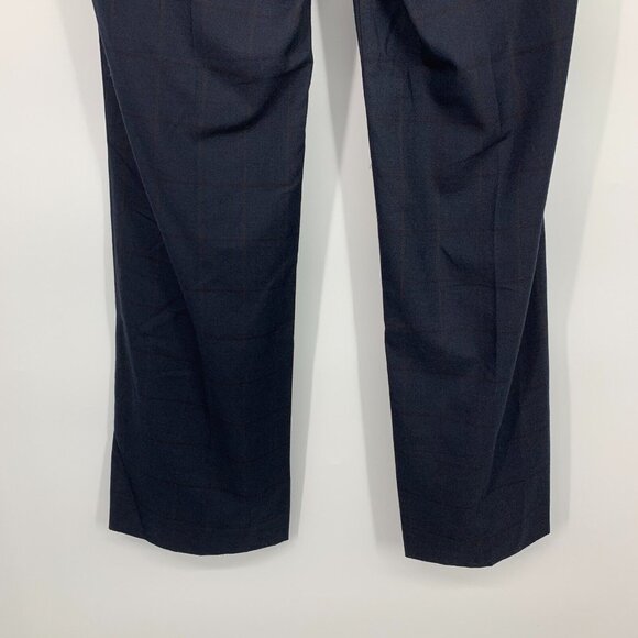Banana Republic Pants Straight Trouser Plaid Blue Wool Blend NWT - Picture 8 of 9